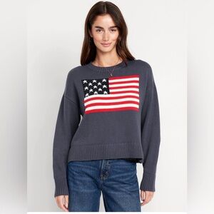 Old Navy Navy Blue Flag Sweater